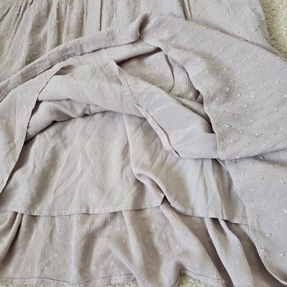 NWT $115 Monk & Lou Swiss Dot Tiered Dress Size L Blush Pink Maeve - Picture 7 of 11